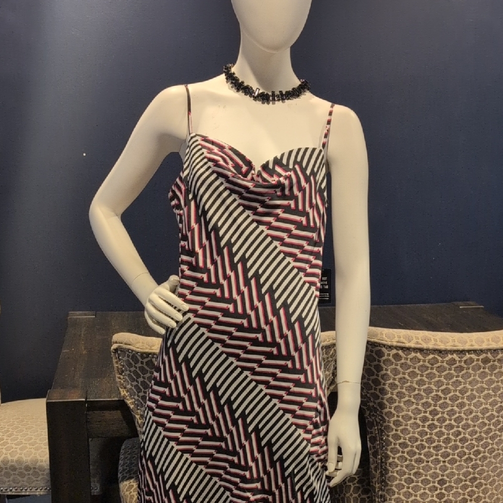 Express Strapless Dress with Geometric Pattern